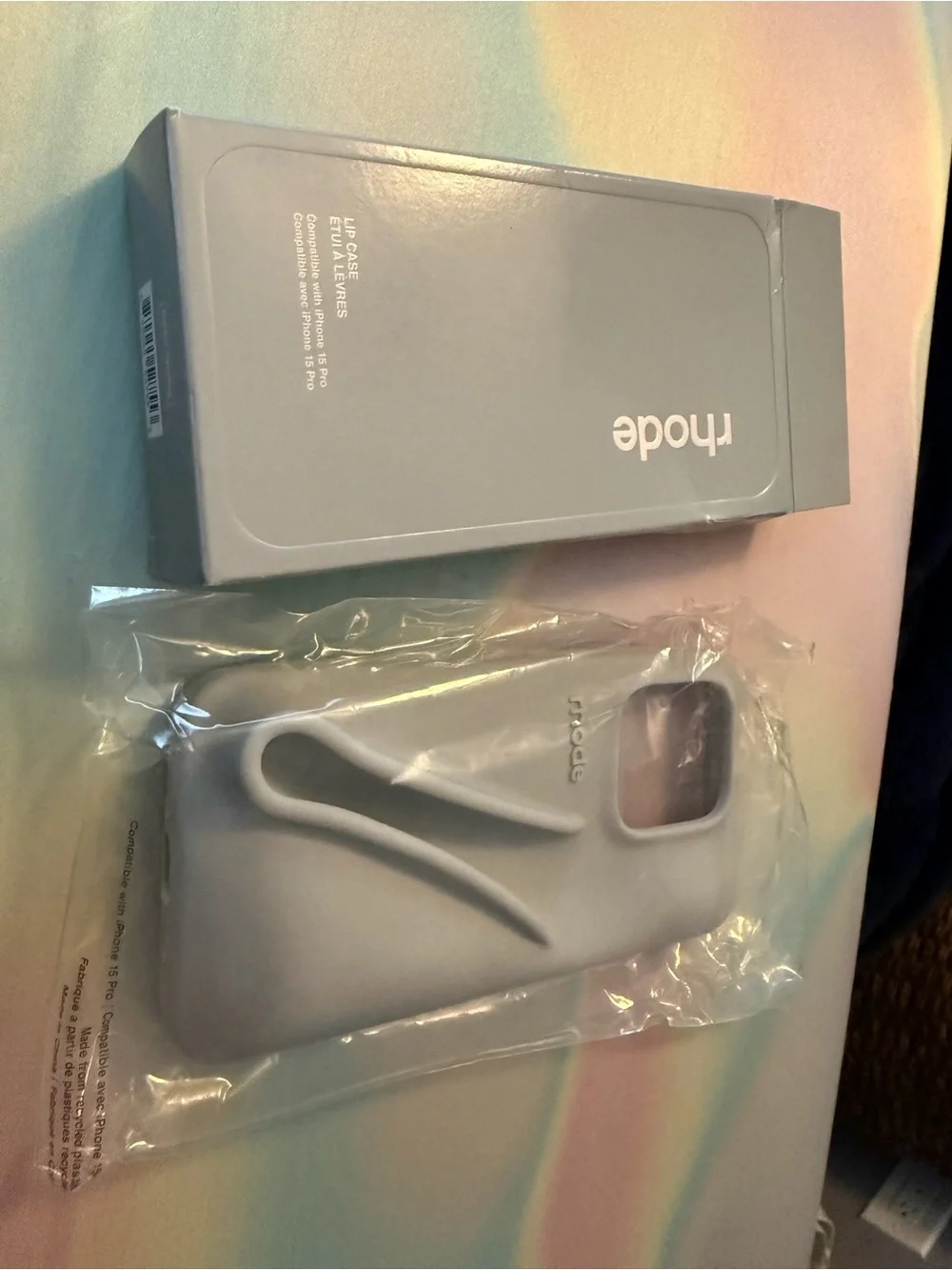 RHODE Lip Case for iPhone 15 Pro in Light Gray